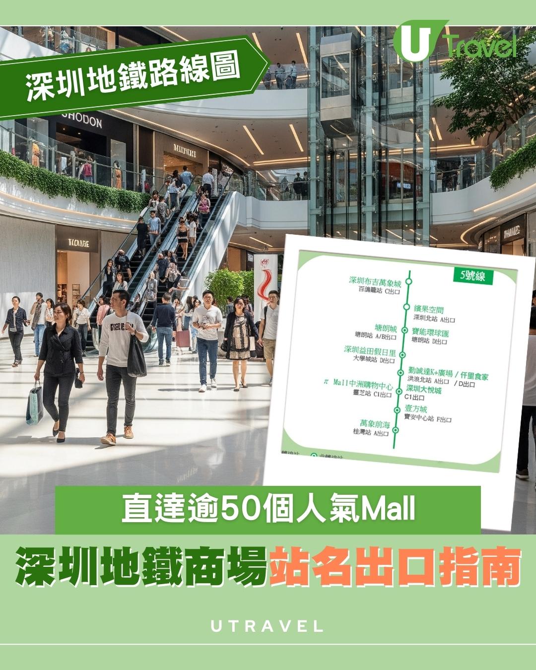 深圳地鐵商場直達逾50人氣Mall！站名出入口哪個近+深圳地鐵路線圖