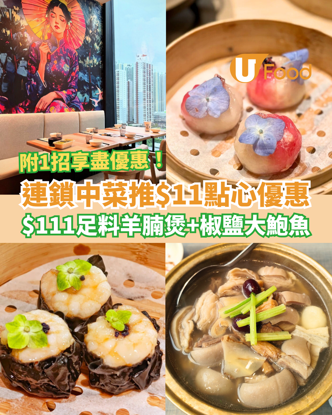 連鎖中菜限時激減！歎$11點心＋$111羊腩煲鮑魚／附1招享盡著數