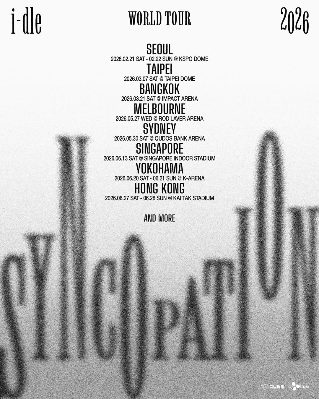 i-dle演唱會香港2026｜將於啟德明年6月連開2場！優先購票/公開發售/票價/座位表