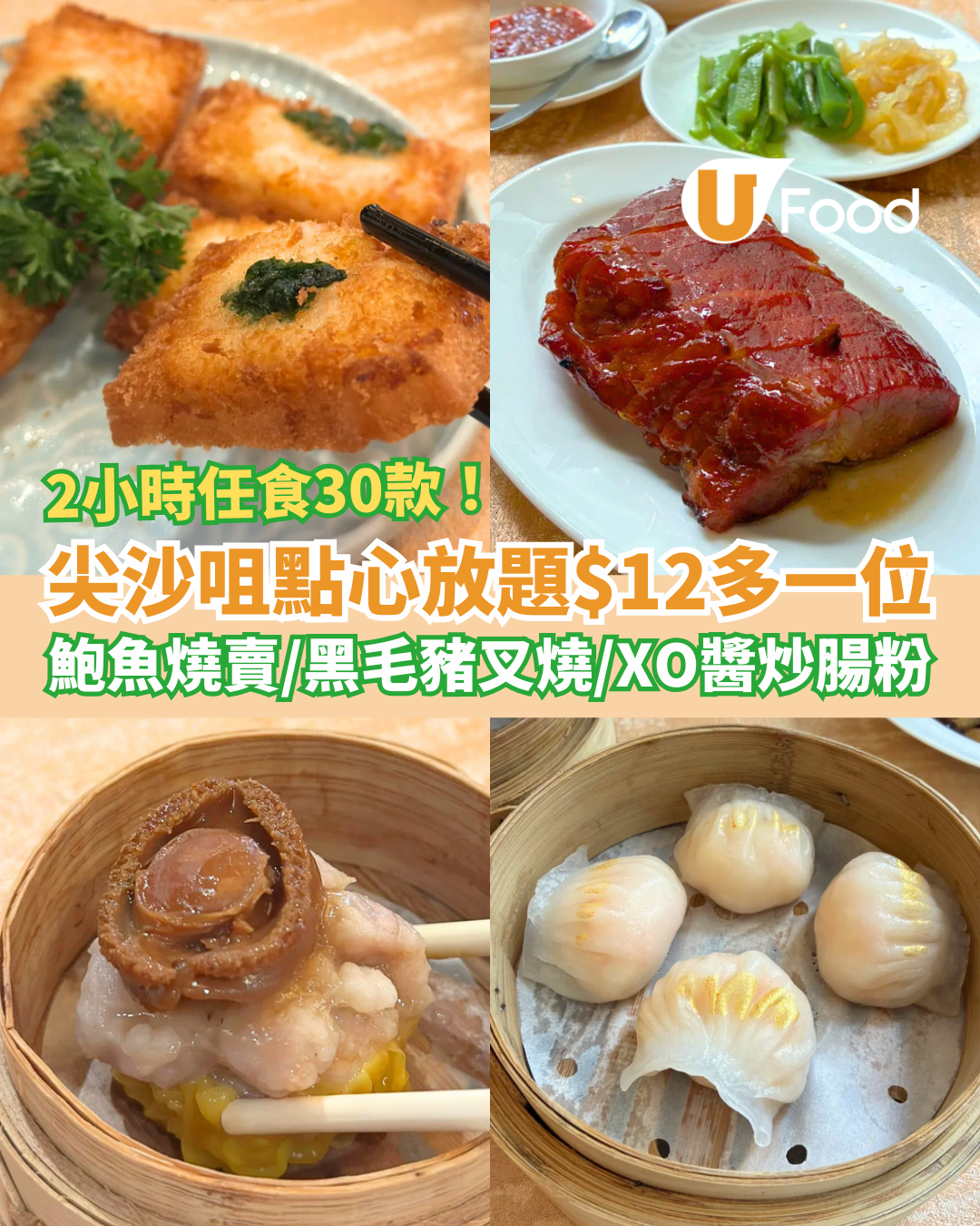 尖沙咀點心放題加$12多一位！龍逸軒2小時任食鮑魚燒賣/黑毛豬叉燒/XO炒腸粉 (附Menu一覽)
