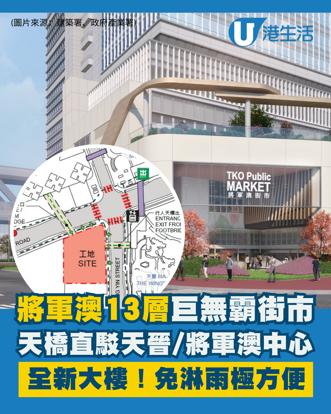 將軍澳南變天！全新13層「巨無霸街市」曝光 天橋直駁天晉/將中免淋雨極方便