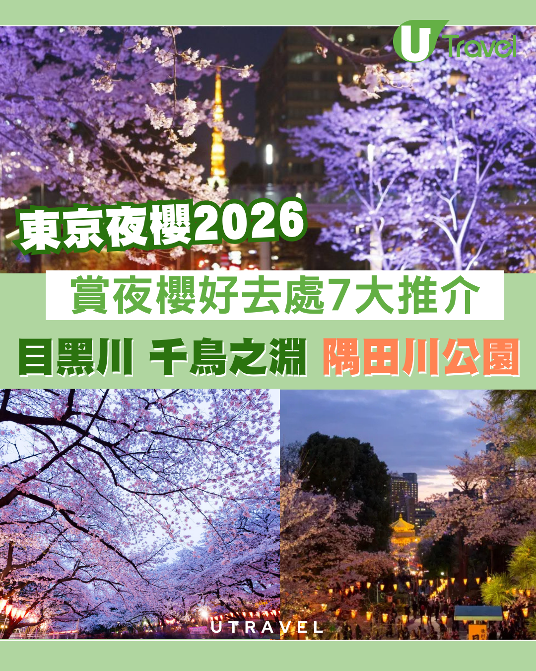 東京夜櫻景點2026｜賞夜櫻好去處7大推介！目黑川、千鳥之淵、隅田川公園賞櫻勁浪漫