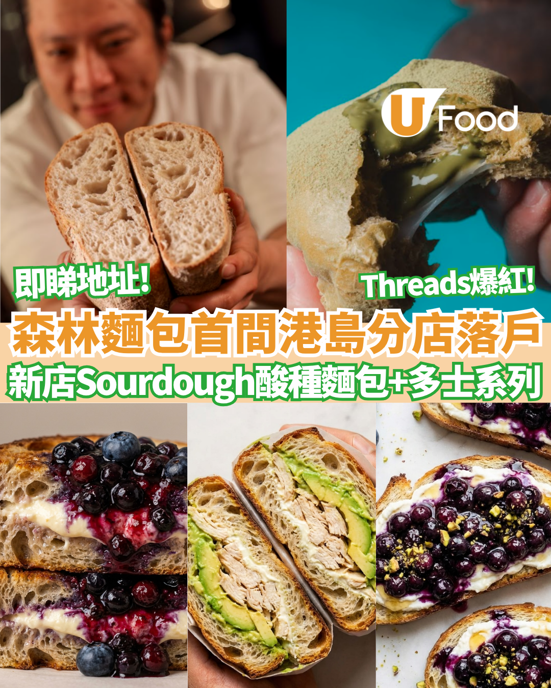 森林麵包首間港島分店落戶 Sourdough酸種麵包/多士系列/手工蛋捲/北海道甜品