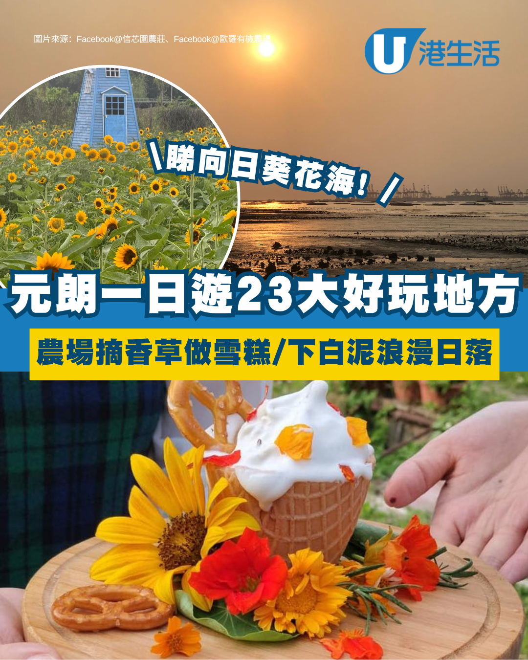 元朗好去處｜一日遊23大好食好玩地方 農場摘香草做雪糕/下白泥浪漫日落/壁畫村打卡