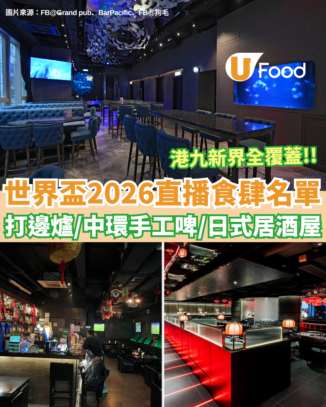世界盃直播餐廳2026｜港九新界全港睇波好去處合集！酒吧/打邊爐/私房菜/Pizza應有盡有 附詳細地址