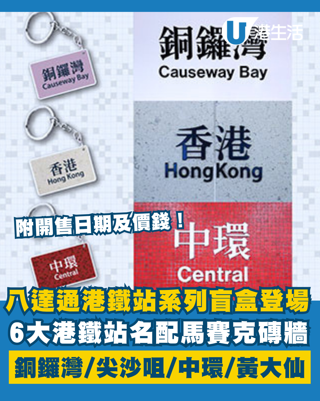 迷你八達通港鐵站系列盲盒！抽旺角／中環配馬賽克磚牆 6大經典站仲有隱藏版