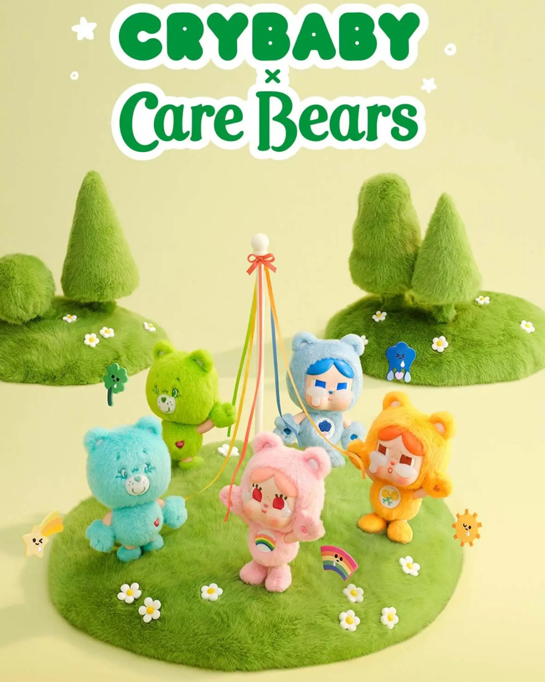 POP MART香港新品｜CRYBABY x Care Bears聯乘8.14開售！搪膠掛件盲盒／手機配件全款式一覽