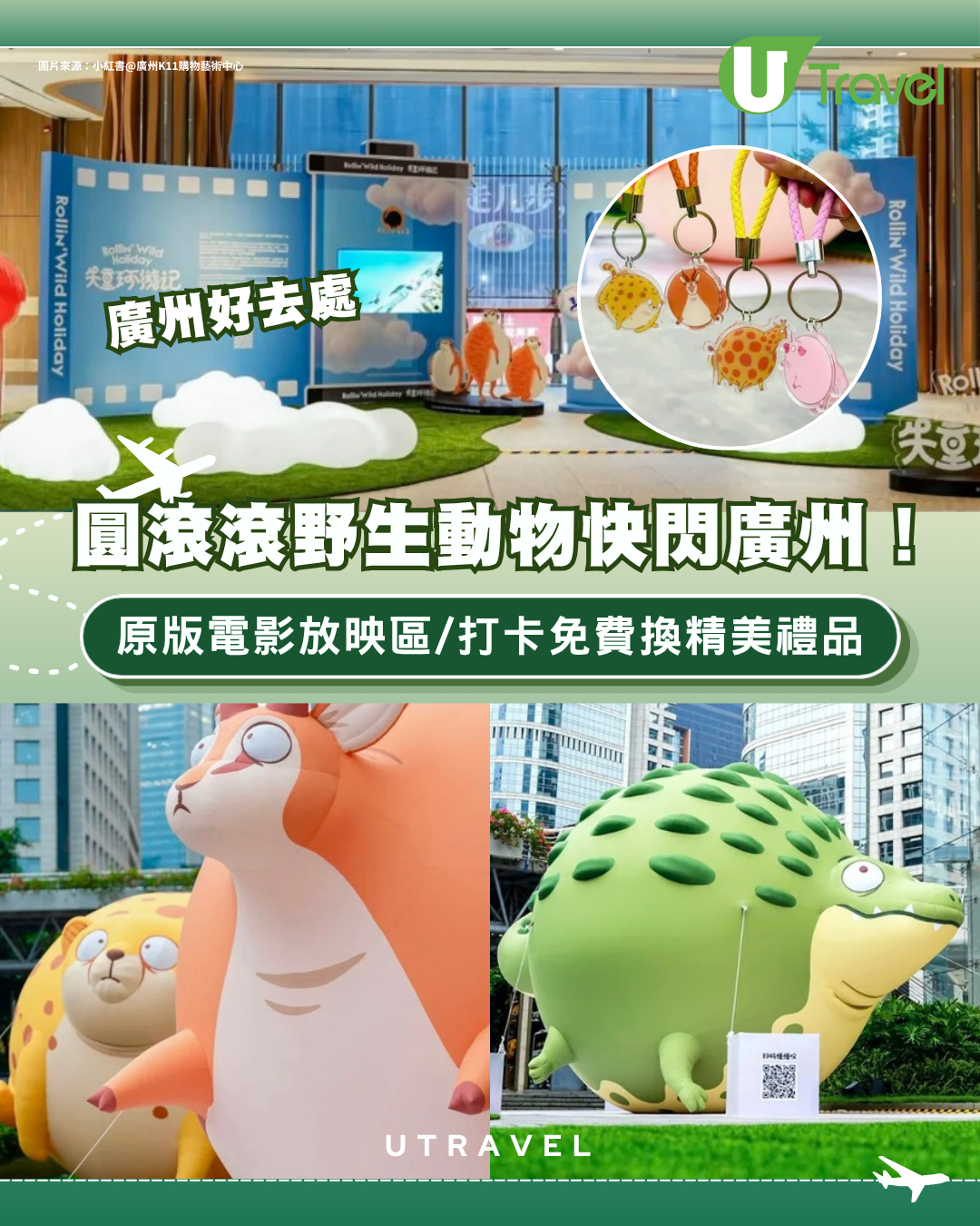 圓滾滾野生動物快閃廣州K11！原版電影放映區/打卡免費換精美禮品