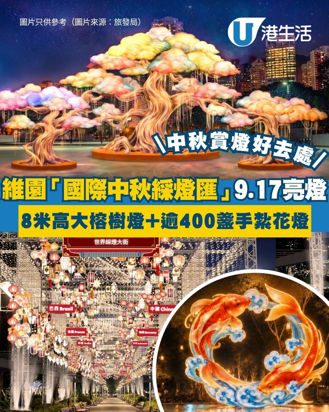 維園「國際中秋綵燈匯」9.17亮燈 必睇8米高榕樹主題綵燈＋逾400盞香港經典手紮燈籠