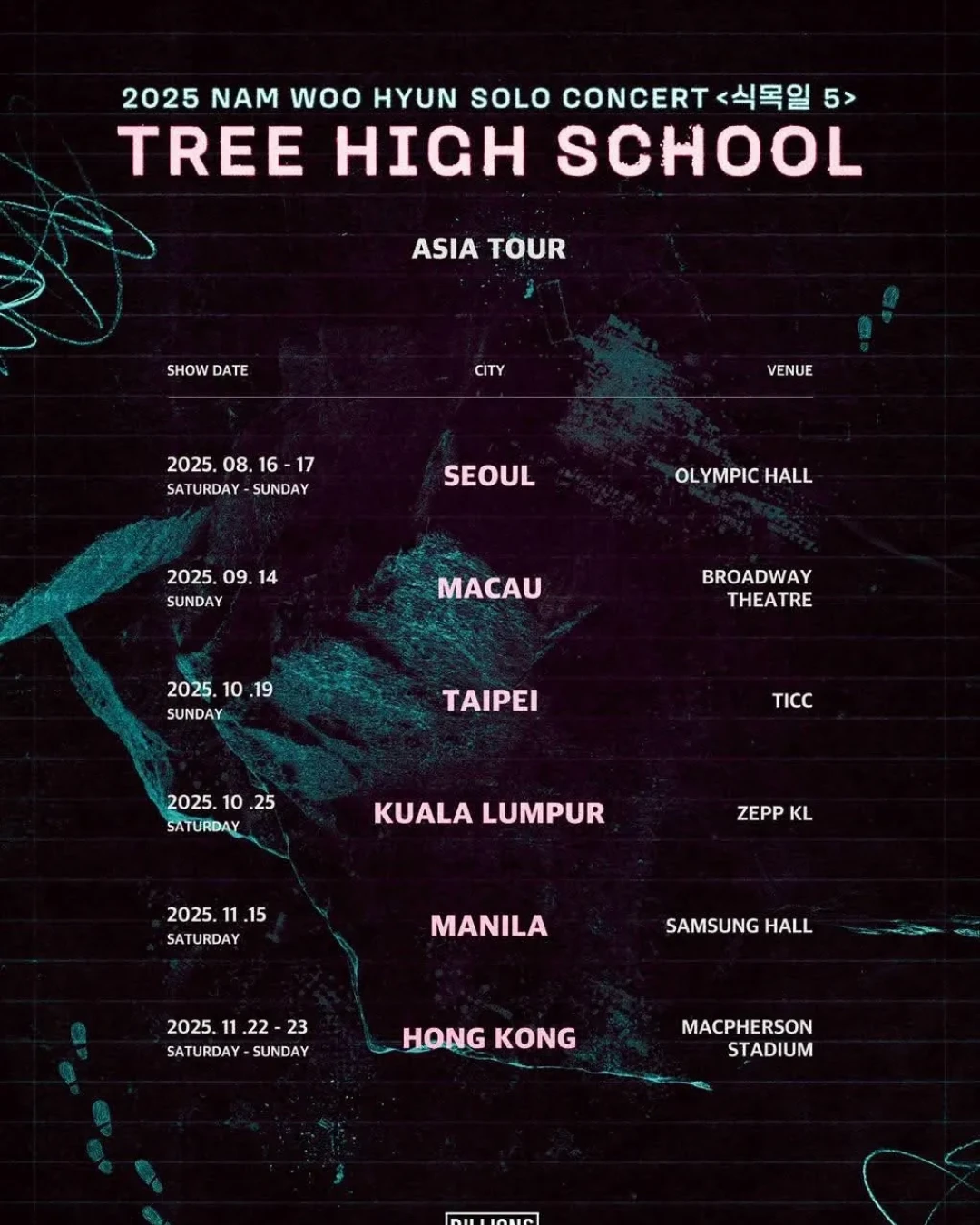 NAM WOO HYUN 南優賢《식목일5 - 나무高 : TREE HIGH SCHOOL》亞洲巡迴演唱會 2025 香港站優先購票/公開發售日期/票價/場地/座位表一覽