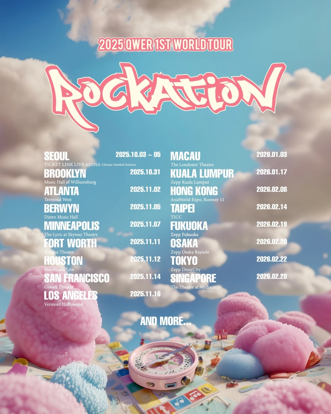 QWER演唱會 | QWER "ROCKATION" 世界巡迴演唱會 2026 香港站優先購票/公開發售日期/票價/場地/座位表一覽