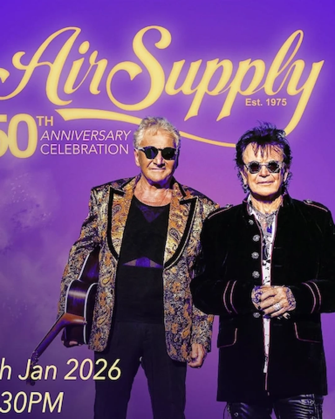 Air Supply演唱會 | Air Supply 50週年巡迴演唱會 香港站優先購票/公開發售日期/票價/場地/座位表一覽