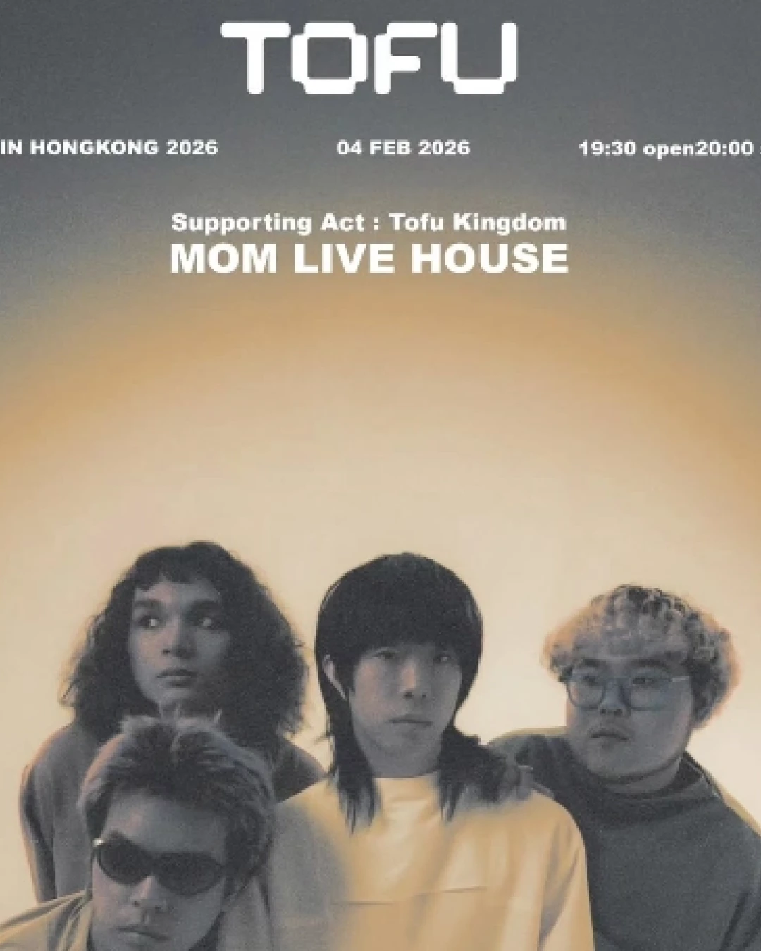TOFU 香港音樂會 2026活動詳情/日期/時間/地點/票價一覽