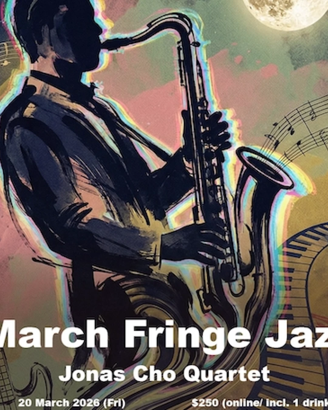 "Jonas Cho Quartet" 3月藝穗會爵士夜活動詳情/日期/時間/地點/票價一覽