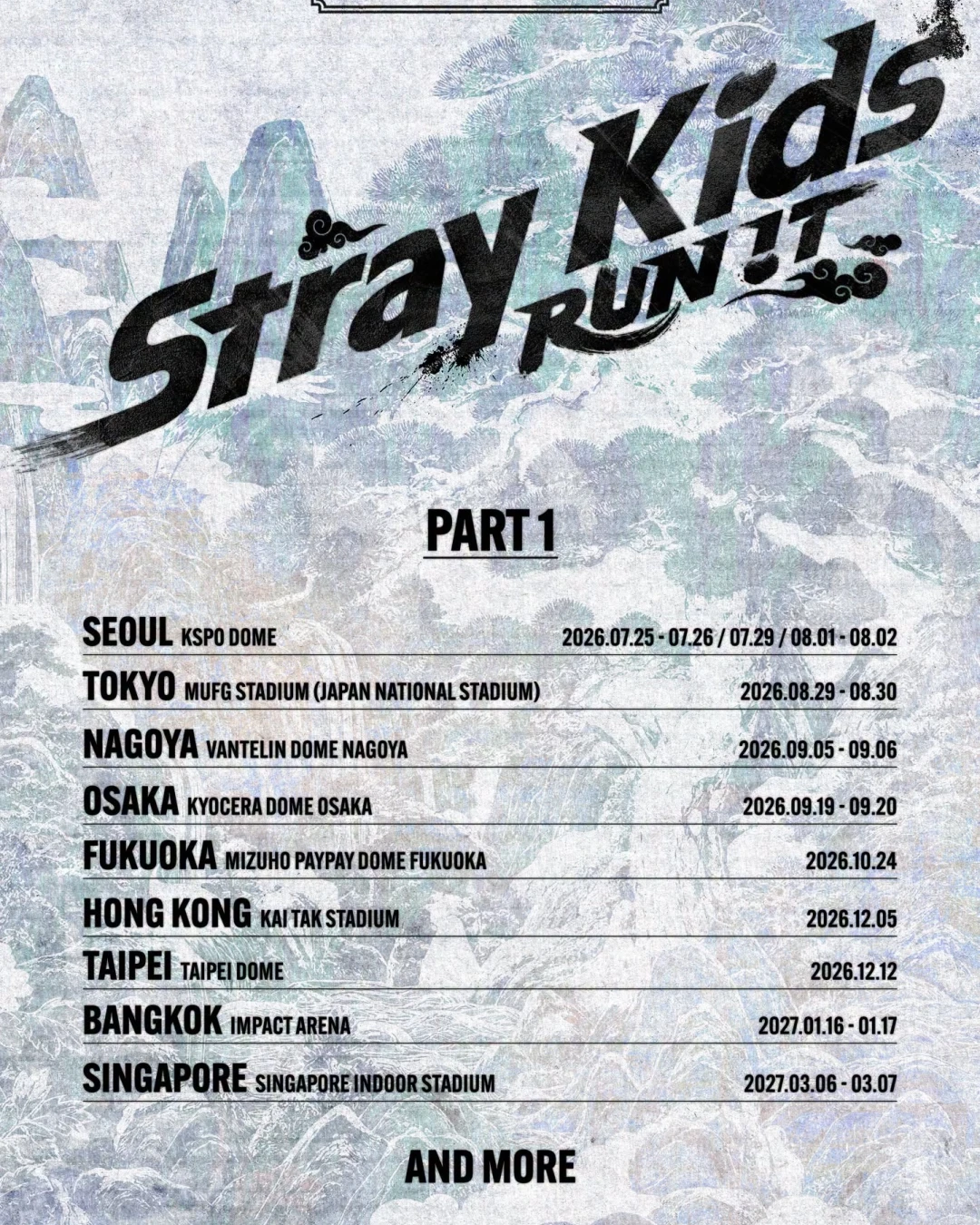 Stray Kids演唱會 | Stray Kids "RUN IT" 世界巡迴演唱會 2026 香港站優先購票/公開發售日期/票價/場地/座位表一覽