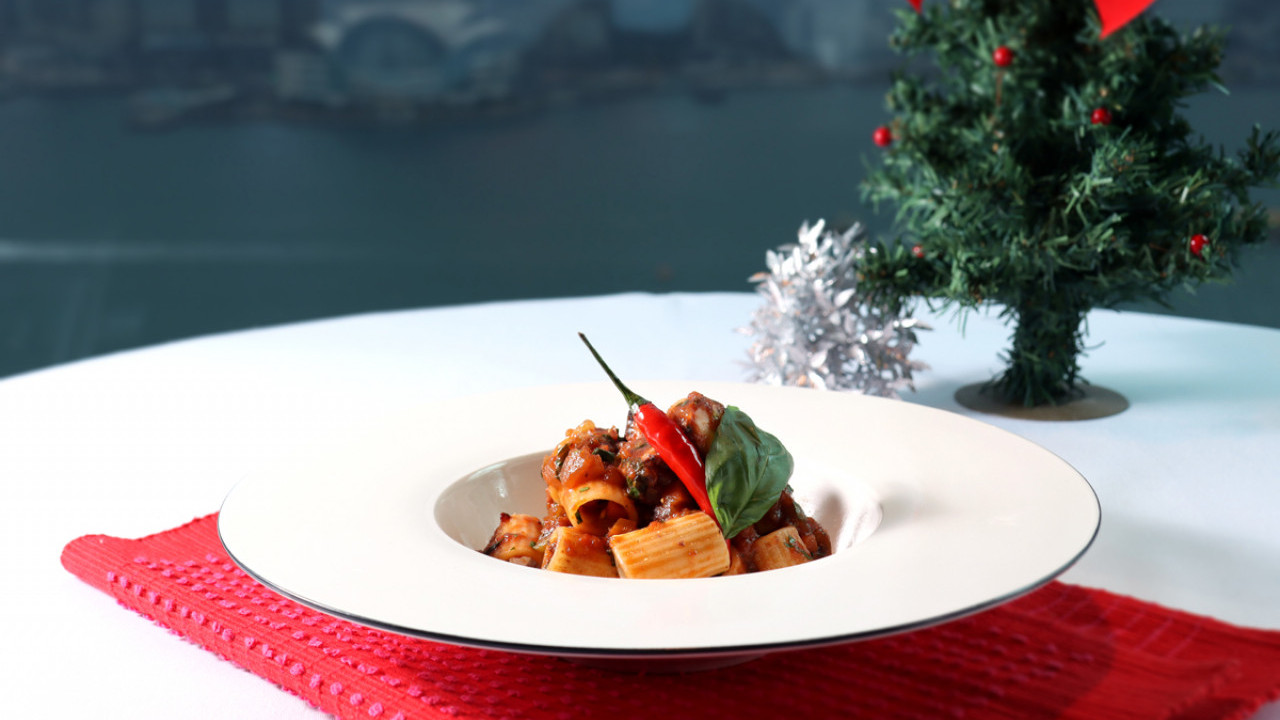 海景意菜館 Tasting Menu 炸小牛排 / 番紅花 Risotto / 寶箱燻雞