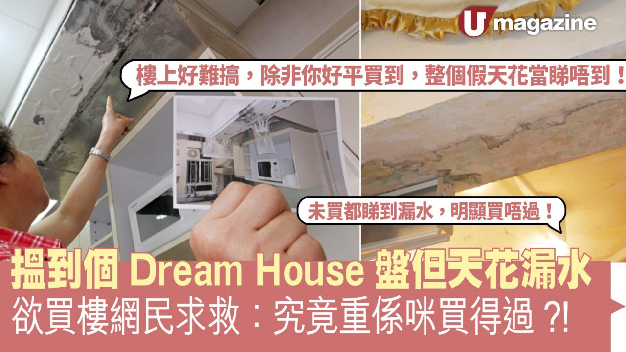 欲買樓網民求救：搵到個Dream House盤但天花漏水  究竟重係咪買得過？！