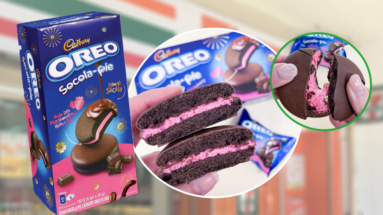 便利店新品｜7-Eleven便利店新推OERO吉百利朱古力批　脆皮朱古力淋面+鬆軟蛋糕／士多啤梨拉絲棉花糖夾心