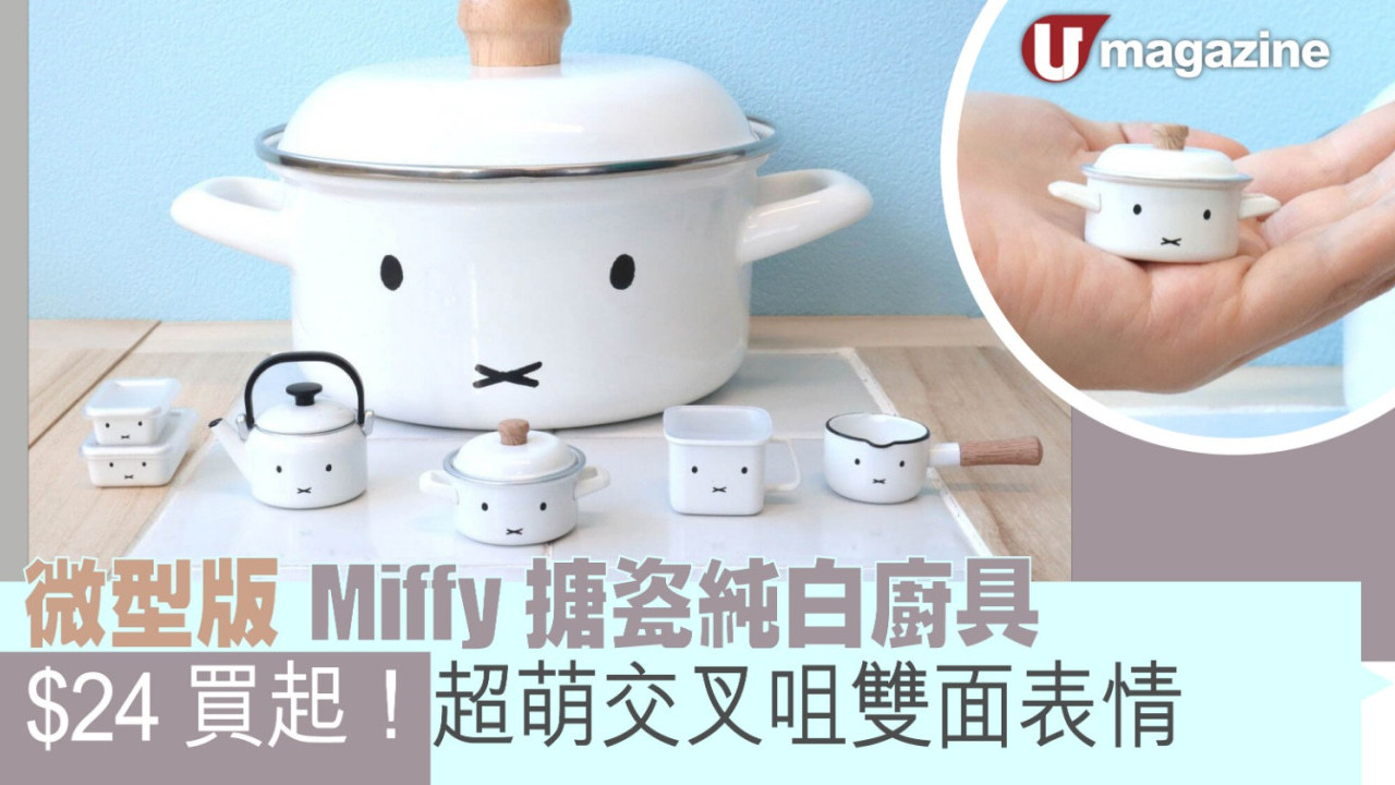 微型版Miffy搪瓷潔白廚具  $24買起！超萌交叉咀雙面表情