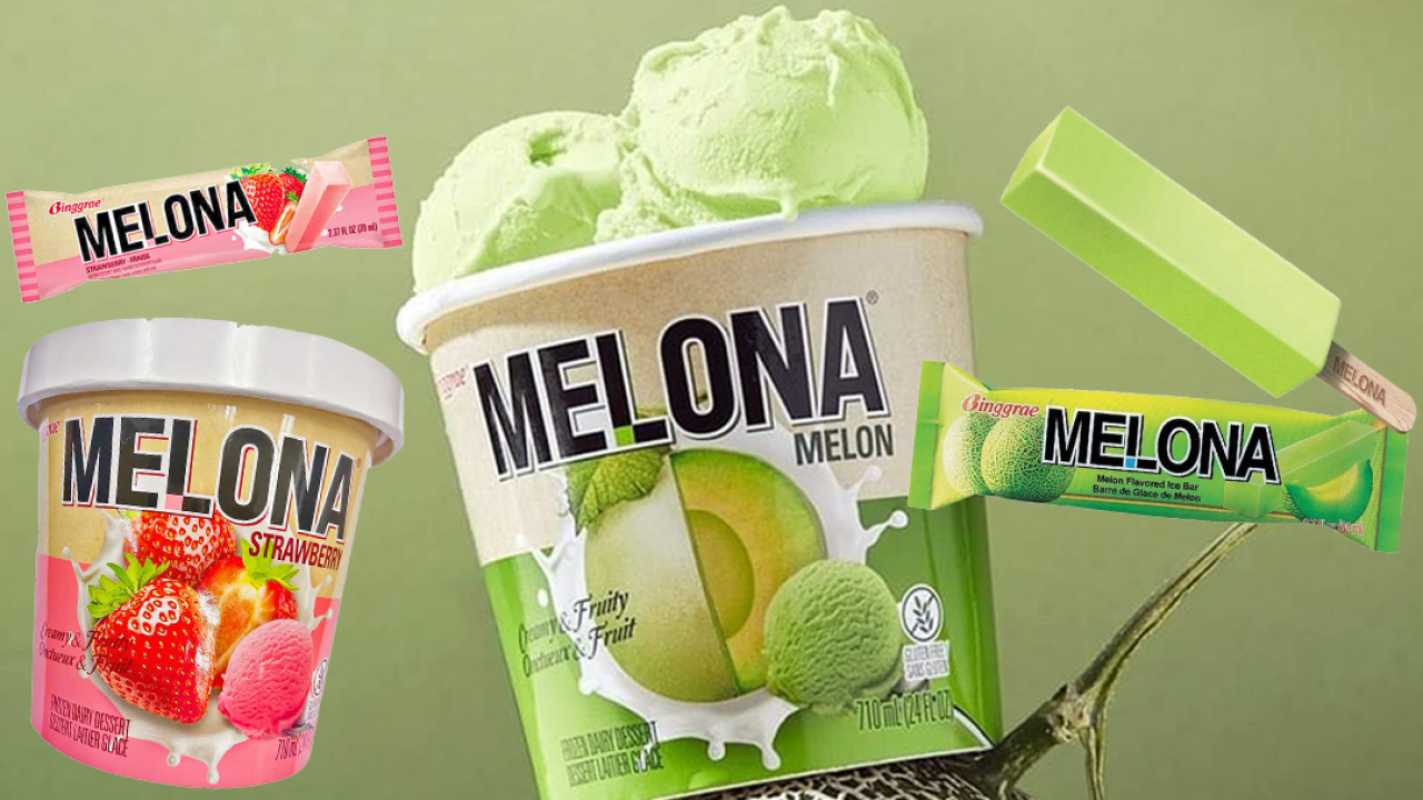 惠康超市新出韓國Melona蜜瓜＋士多啤梨味家庭裝雪糕 　桶裝雪糕口感更香滑！神還原蜜瓜奶／草莓牛奶風味