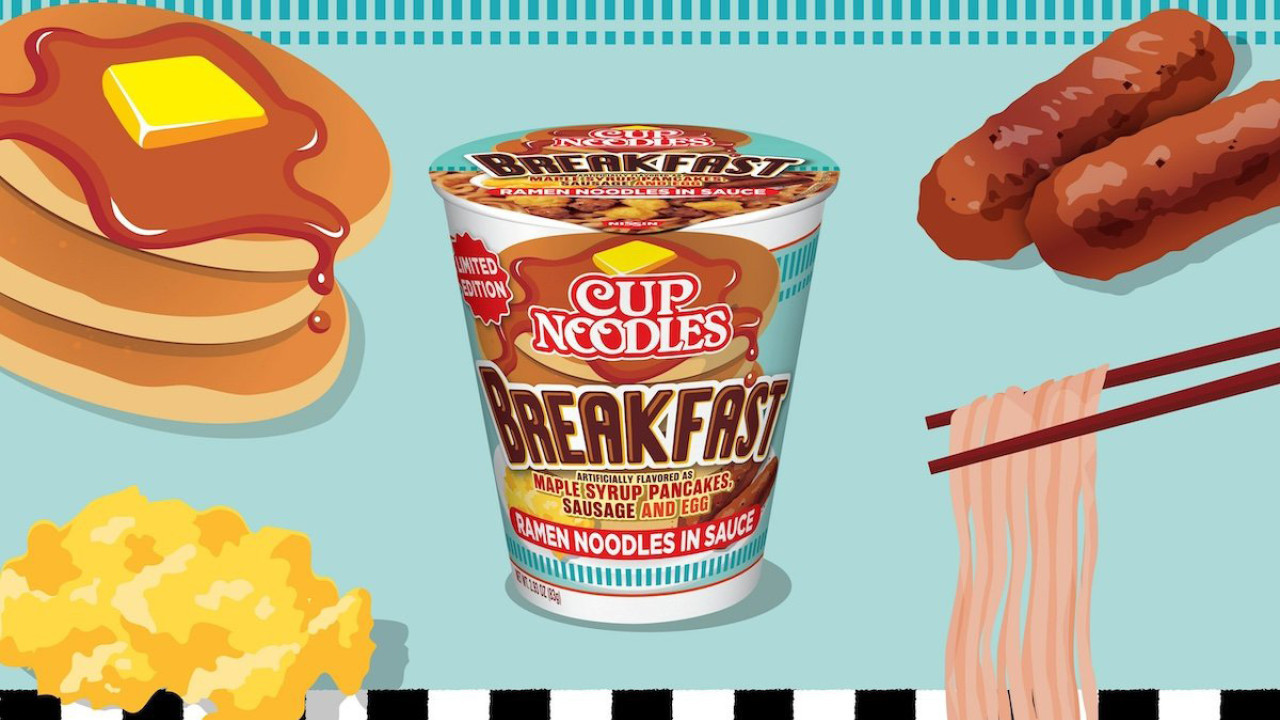 美式早餐變身杯麵！日清推出全新「早餐口味」杯麵   一杯有齊香腸／雞蛋配料+班戟香甜濃稠湯汁