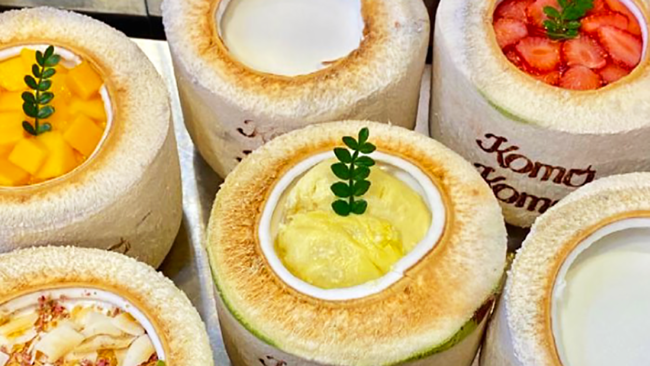 九龍城新開椰子甜品外賣店　原個椰子凍！榴槤／芒果／桂花／紅豆麻糬