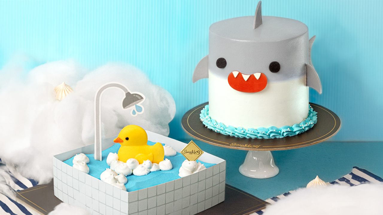 Twinkle Baker Décor 新出夏日主題卡通蛋糕　打卡黃色鴨仔／Q版鯊鯊造型水果蛋糕