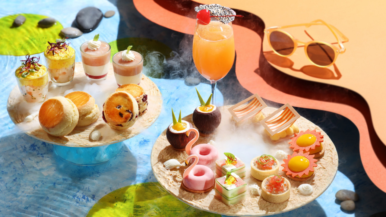 夏日限定！港麗酒店全新「仲夏海漾下午茶」歎熱情果忌廉撻／蜜桃奶凍／紅鶴草莓慕絲蛋糕／英式鬆餅