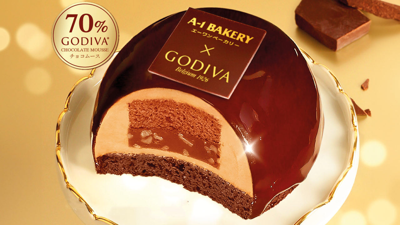 A-1 Bakery X GODIVA黑朱古力榛子夾心蛋糕　選用70% GODIVA黑朱古力／口感香滑入口即融