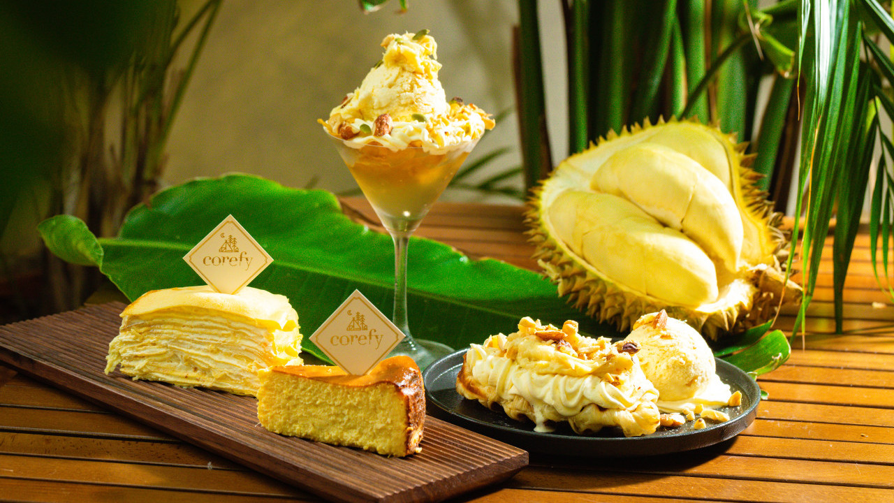 荃灣人氣露營風打卡Cafe限定榴槤甜品！貓山王榴槤Croffle／榴槤芭菲杯／榴槤千層蛋糕／榴槤巴斯克芝士蛋糕