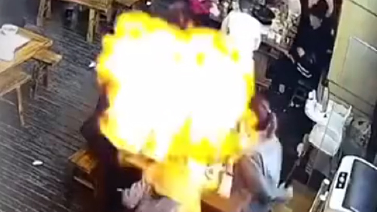 食飯貪玩用打火機點著氫氣球　下秒爆炸燃起火球幸無人受傷