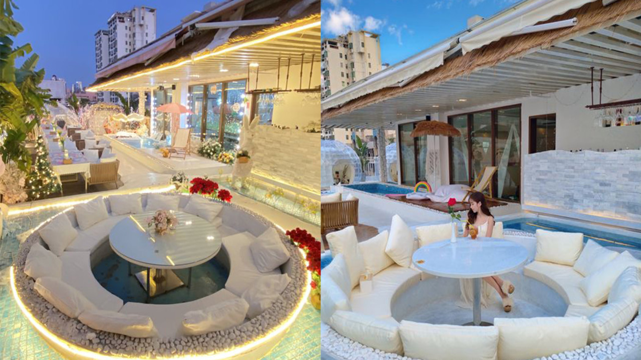 深圳人氣浪漫天台餐廳「天空」  打卡露天泳池座位／夢幻慶生佈置／透明泡泡屋／烤斧頭牛扒／焗龍蝦