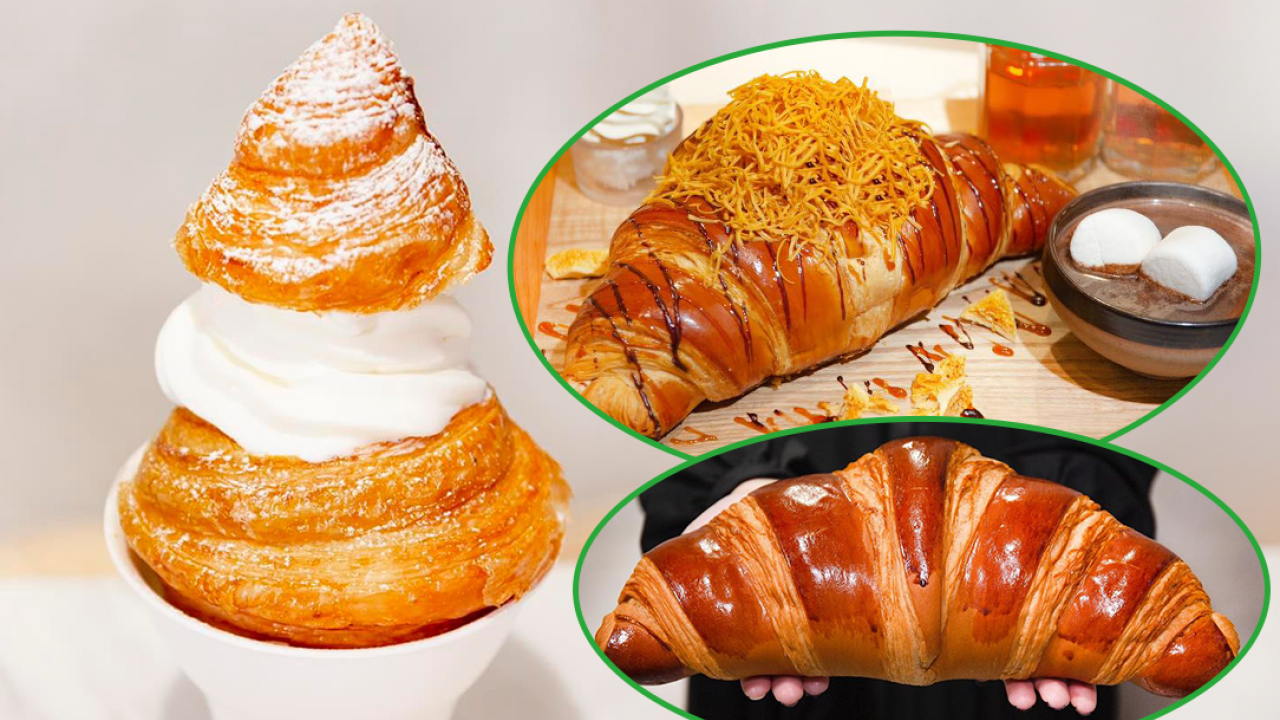 人氣甜品店聯乘四喜麵包西餅新出牛角包甜品　乳酪雪糕牛角酥／芝士巨大化牛角包甜品套餐