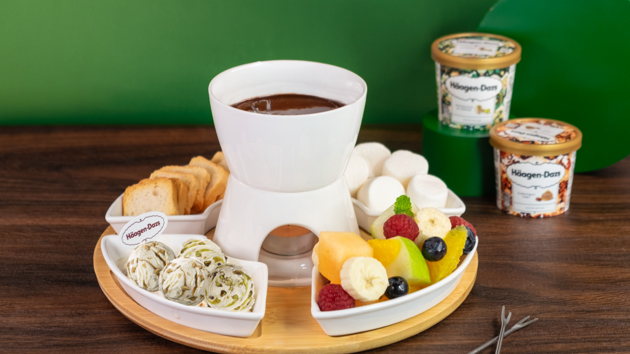 人氣Cafe「荳⼦BEANS」聯乘Häagen-Dazs™新推朱古⼒⽕鍋！全新開⼼果雪糕／栗⼦撻雪糕口味