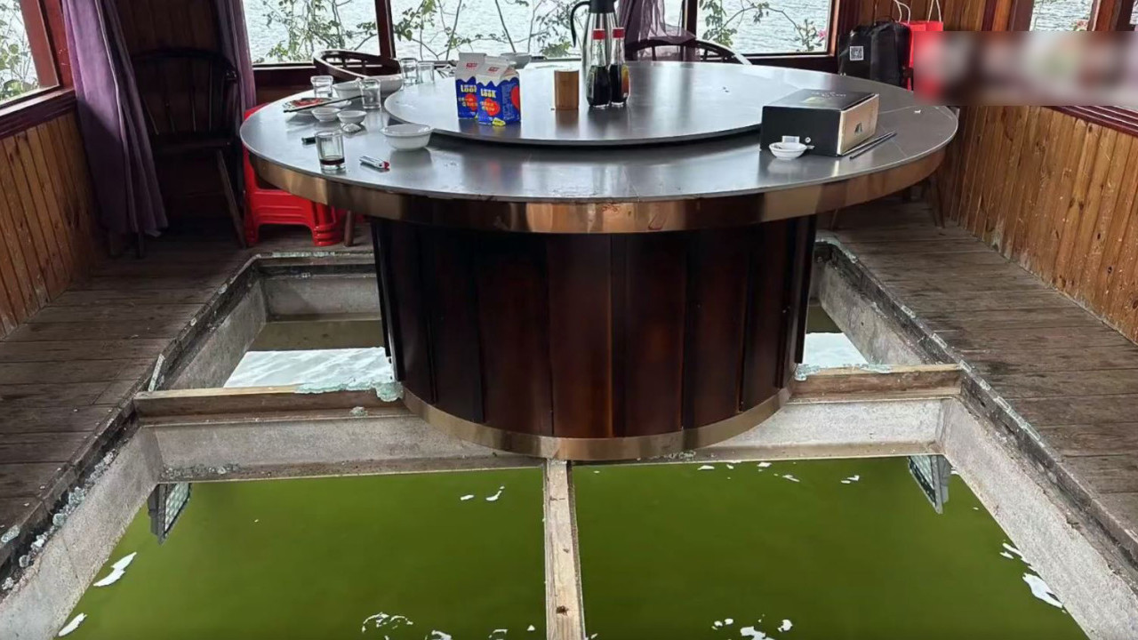 水上餐廳玻璃地板突然爆裂 2人墮湖／泉州前區長溺斃身亡