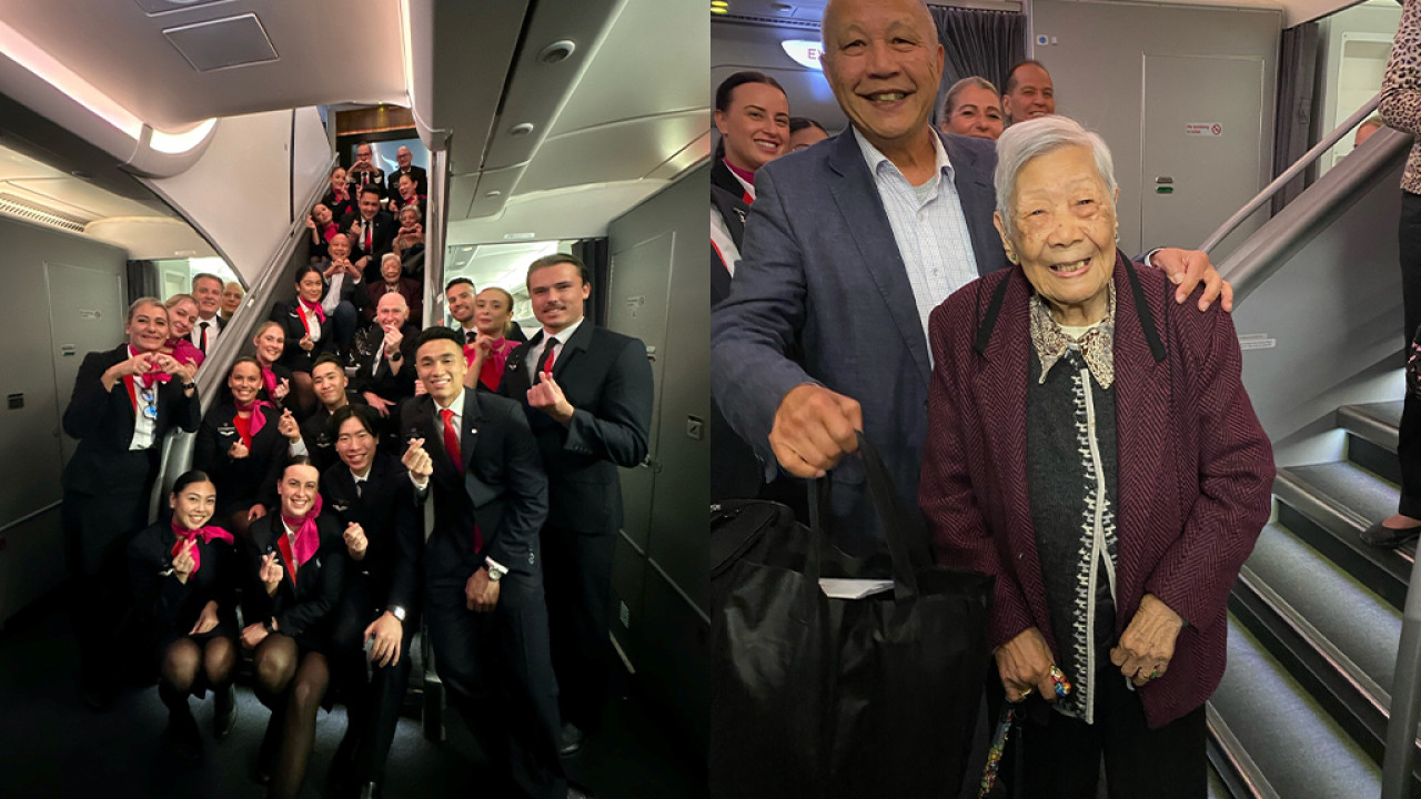 比澳航還老！103歲婆婆成澳航最年長乘客 悉尼返港獲全機歡迎