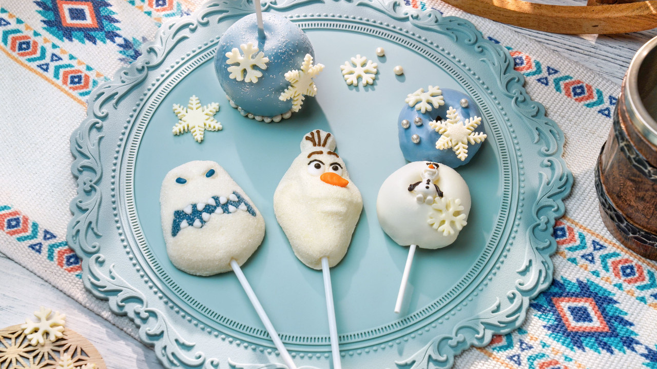 迪士尼樂園魔雪奇緣主題園區美食   小白雪花冬甩／鬆餅／朱古力火鍋／雪花杯／綠茶曲奇／churros／熱狗