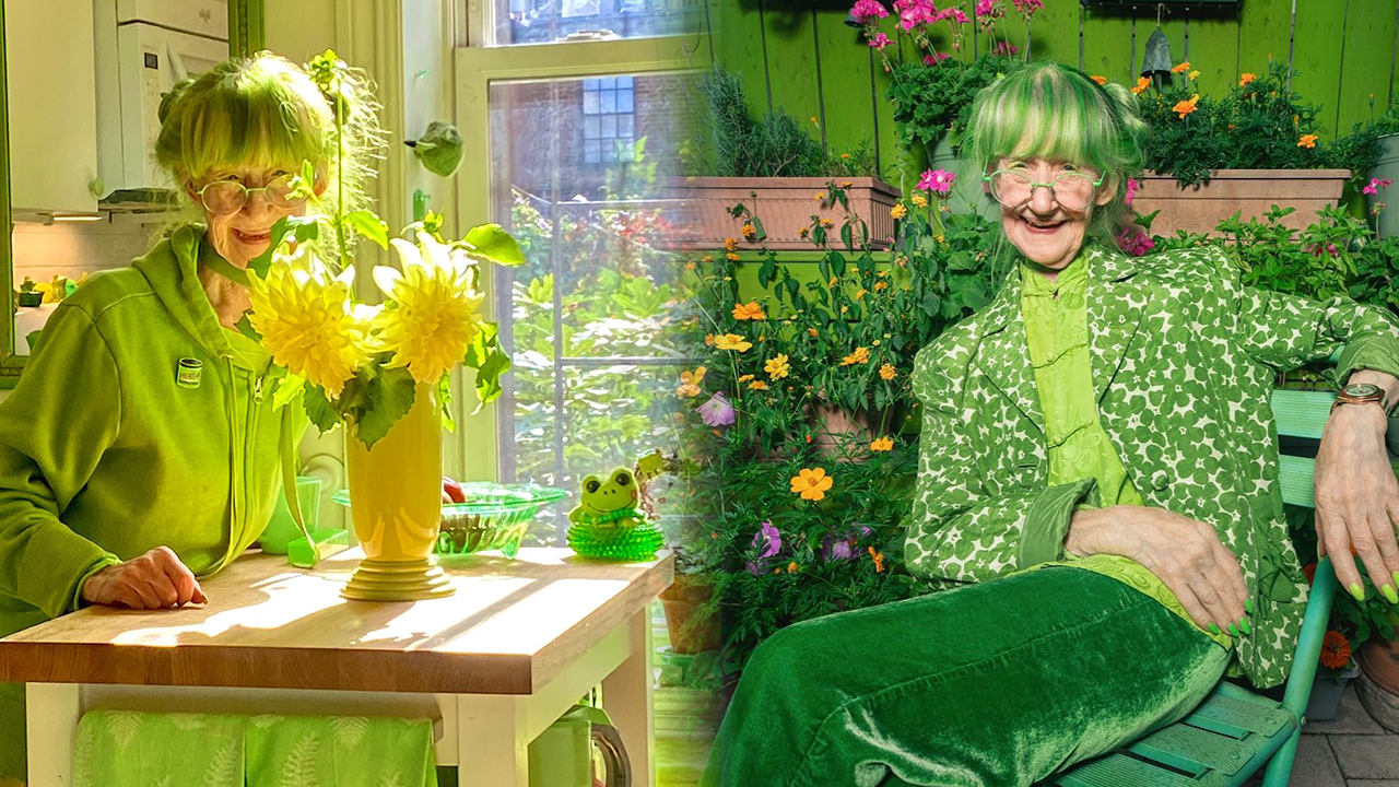 美國82歲婆婆日日全身螢光綠！眼鏡、指甲油、家品都是綠色的原因是...