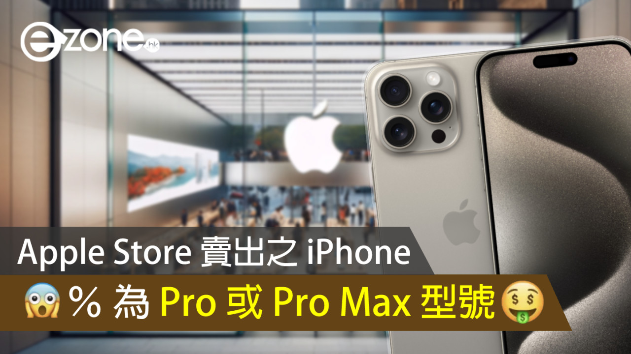 調查指過去 1 年從 Apple Store 購買 iPhone 之用家 ___％ 選購 Pro 或 Pro Max 型號