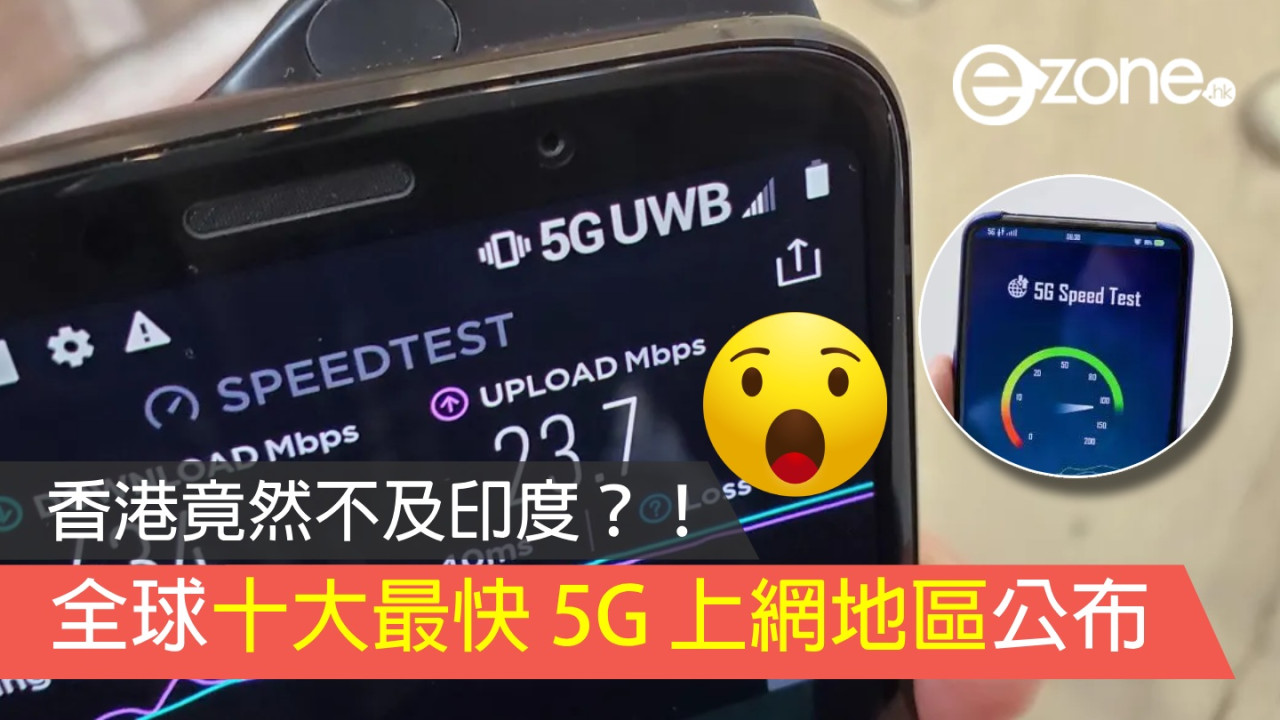 Speedtest 公布全球十大最快 5G 上網地區！香港竟然不及印度？！