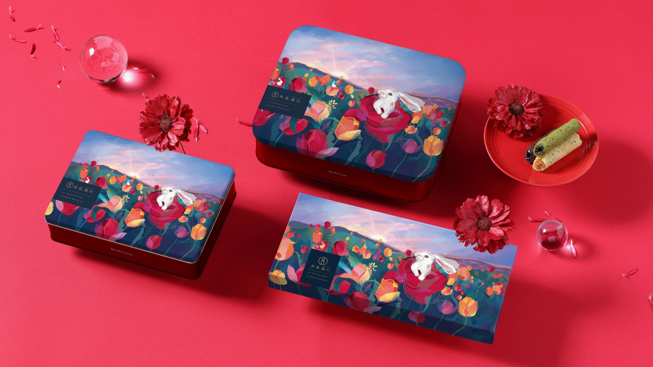 台灣人氣蛋捲青鳥旅行推出農曆新年禮盒！油畫設計包裝／伯爵茶口味蛋捲／早鳥優惠