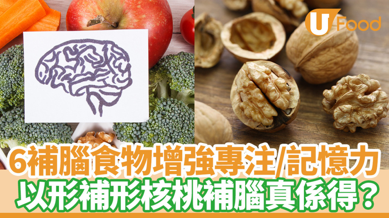 增強記憶力食物｜6食物補腦抗氧化增強專注力  以形補形核桃補腦真係得？