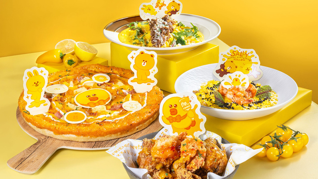 LINE FRIENDS登陸人氣韓式Pizza店！推出黃色特別餐單！打卡位/限定精品登場
