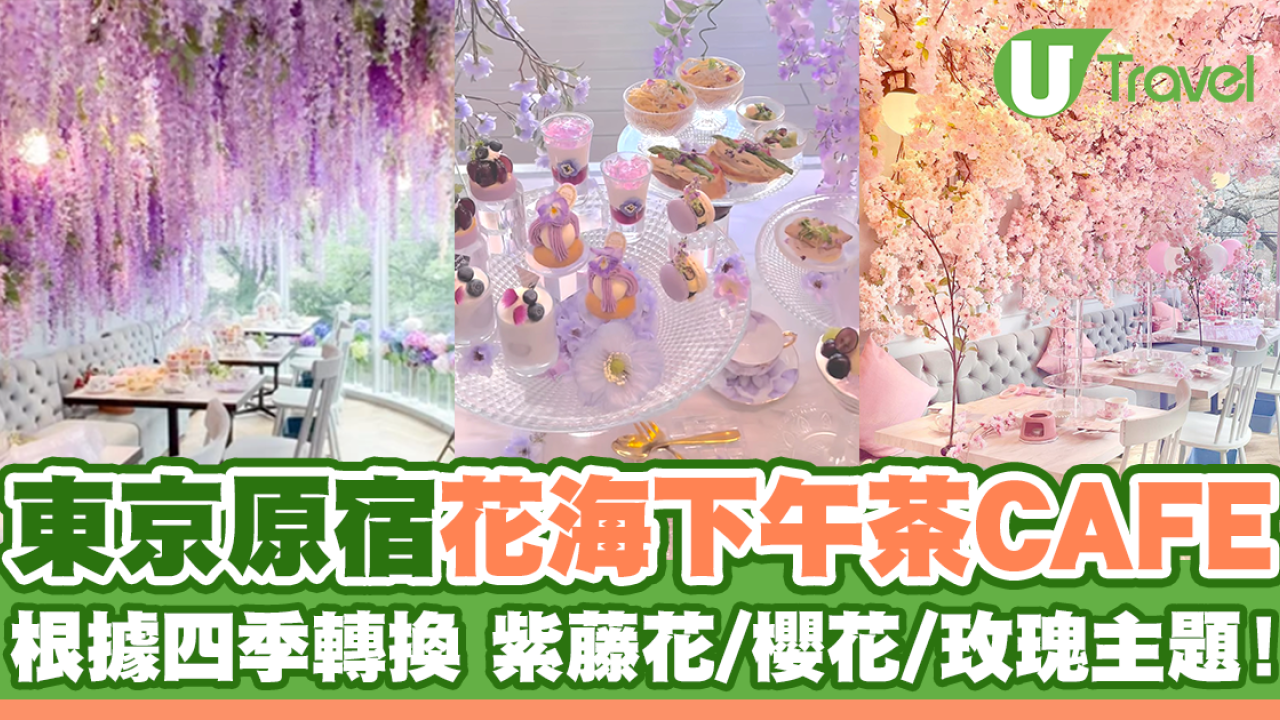 日本東京花海CAFE推薦！根據四季轉換 紫藤花/櫻花/玫瑰主題！