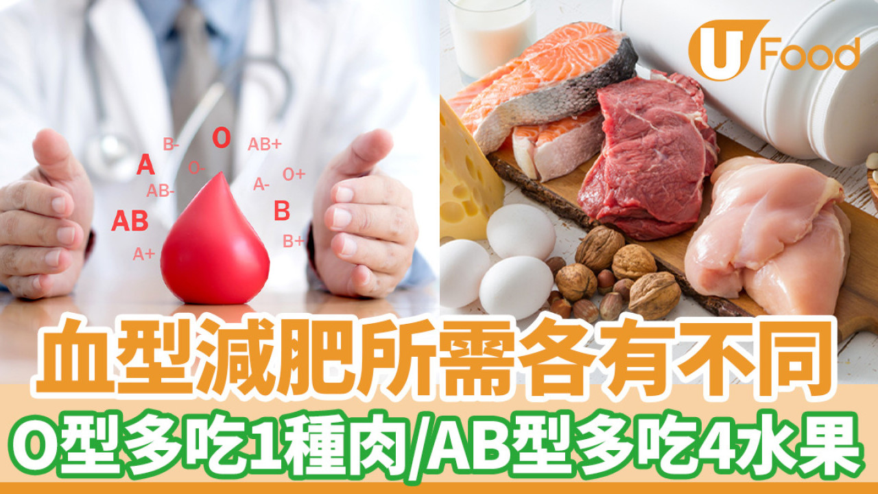 血型減肥法｜O型食肉/A型食素？營養師揭4大血型飲食禁忌＋宜吃食物列表 