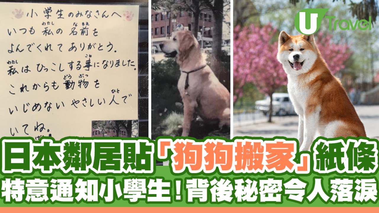 日本鄰居貼「狗狗搬家」紙條通知小學生！背後秘密令人落淚
