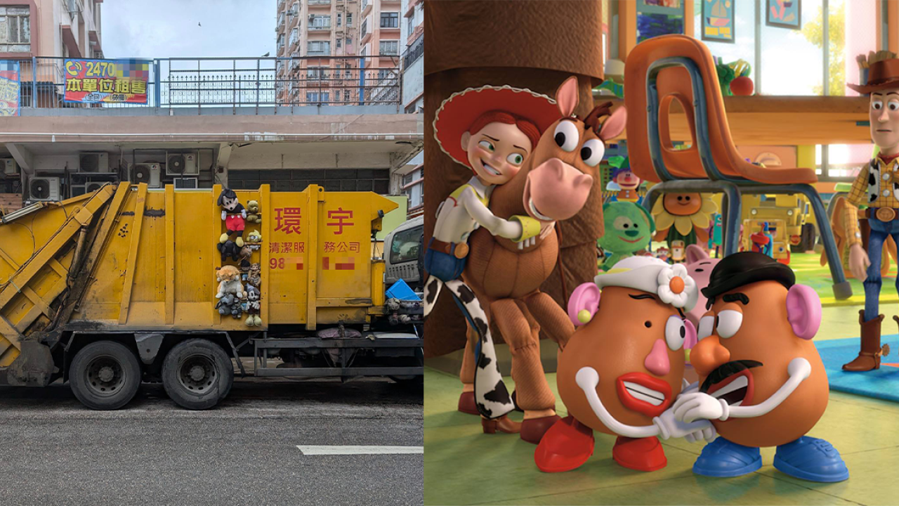 現實版《Toy Story》！垃圾車掛滿棄養公仔 網民讚車長好暖心