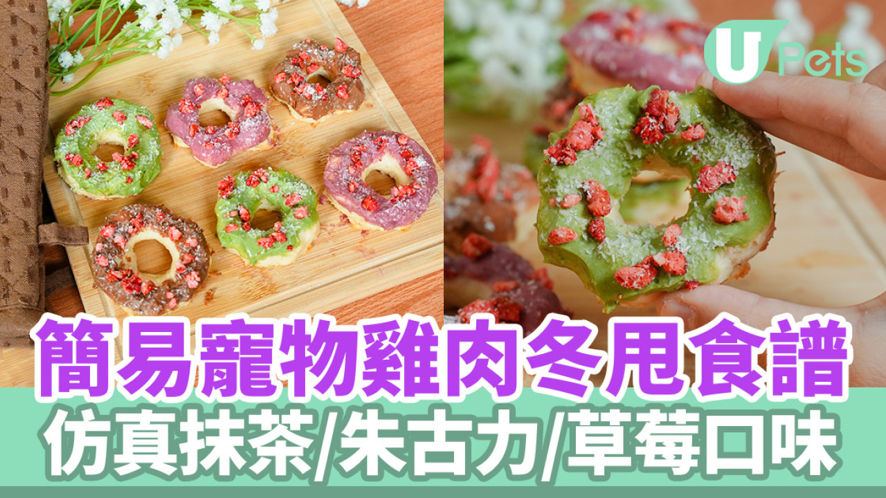 寵物雞肉冬甩｜仿真抹茶／朱古力／士多啤梨口味冬甩