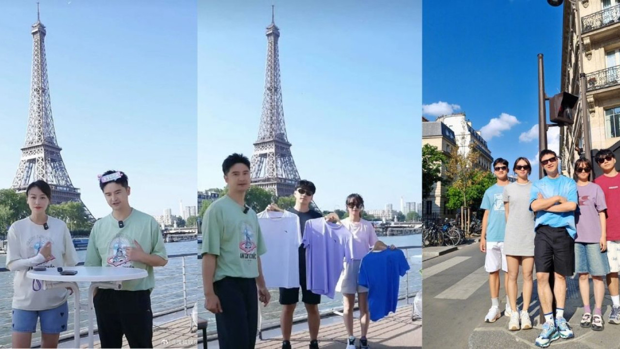 前「跳水王子」田亮巴黎鐵塔前直播帶貨惹熱議！網民對比前緋聞女友跳水皇后