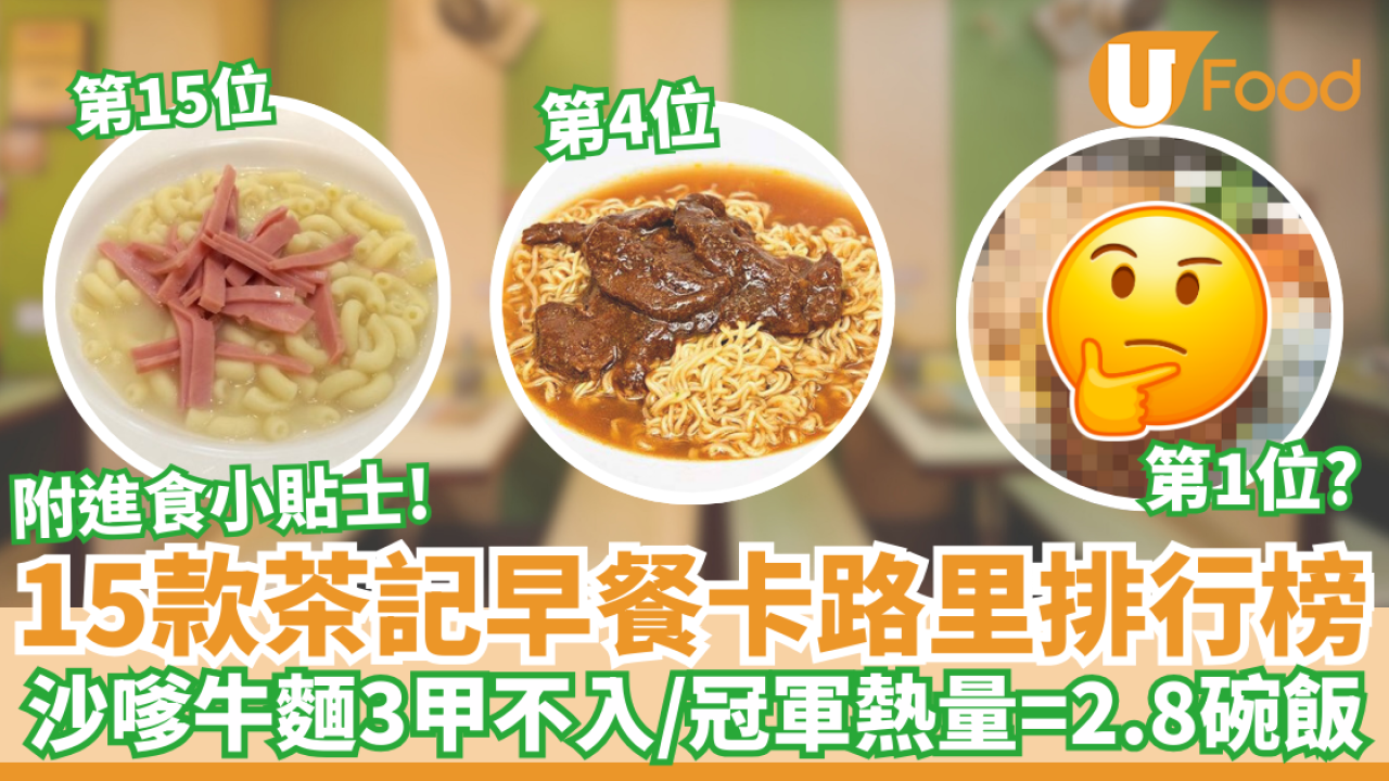 15款茶記早餐卡路里排行榜｜沙嗲牛麵3甲不入！冠軍熱量＝2.8碗飯